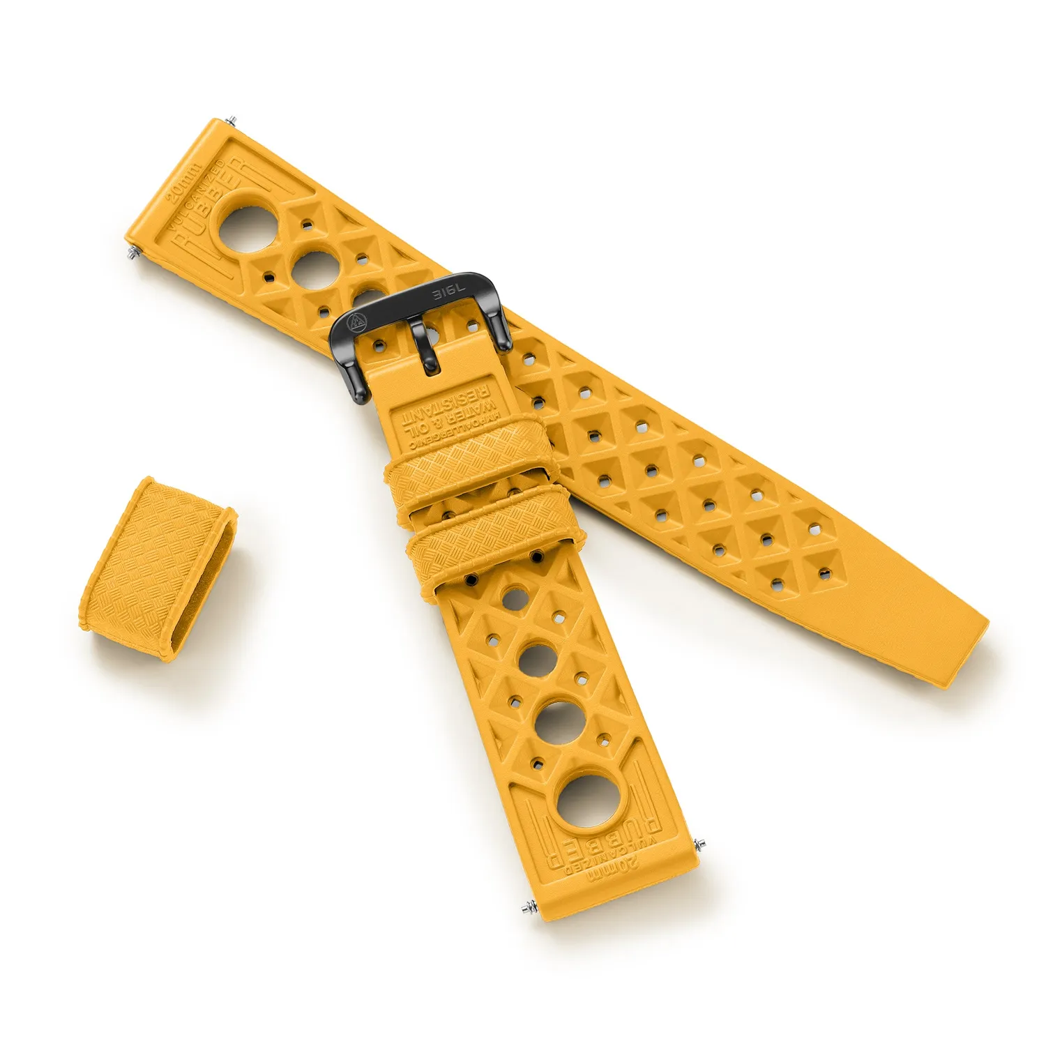 H.G.P. Tropic Rally cinturino giallo 20 mm acciaio