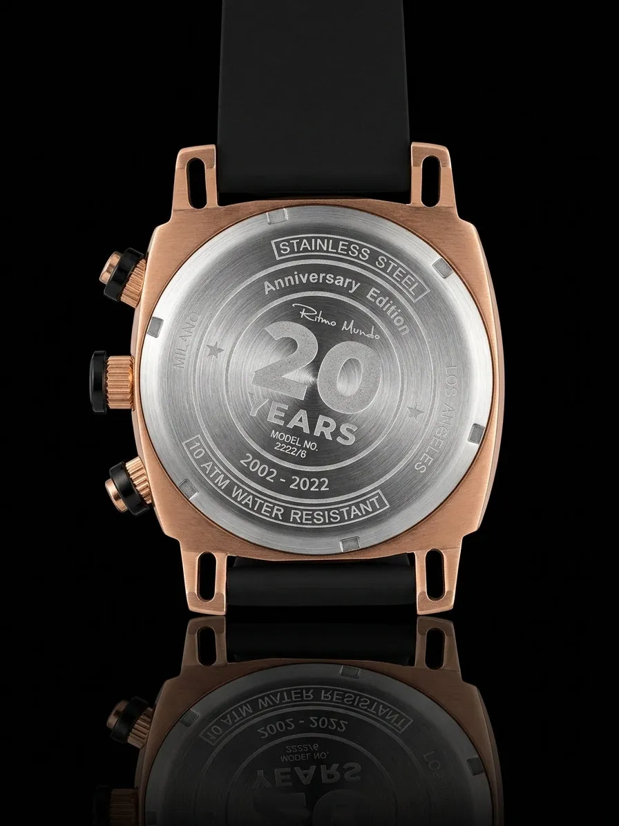 Ritmo Mundo Racer Art Deco orologio oro rosa 44mm nero