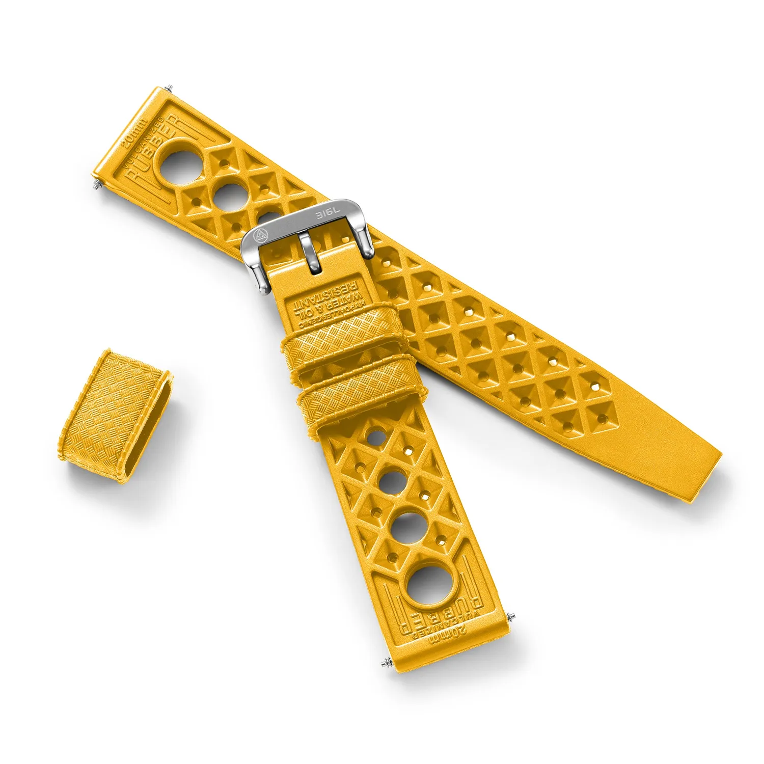 H.G.P. Tropic Rally cinturino giallo 20 mm acciaio