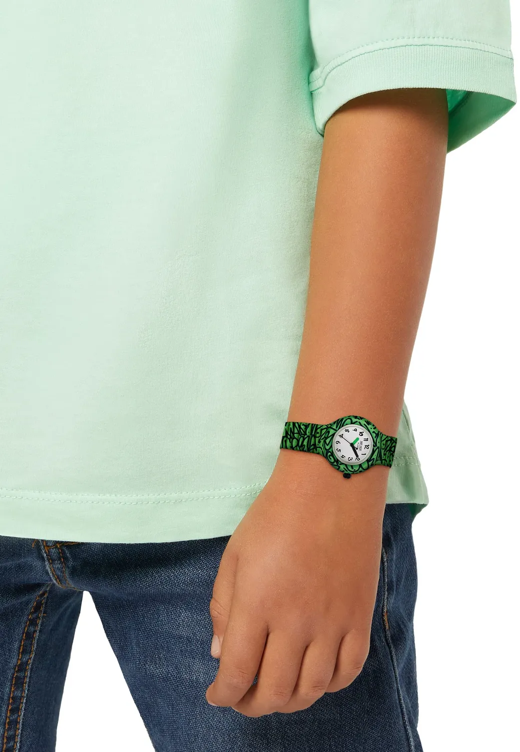 Hip Hop Kids Fun orologio bambina silicone verde tie dye