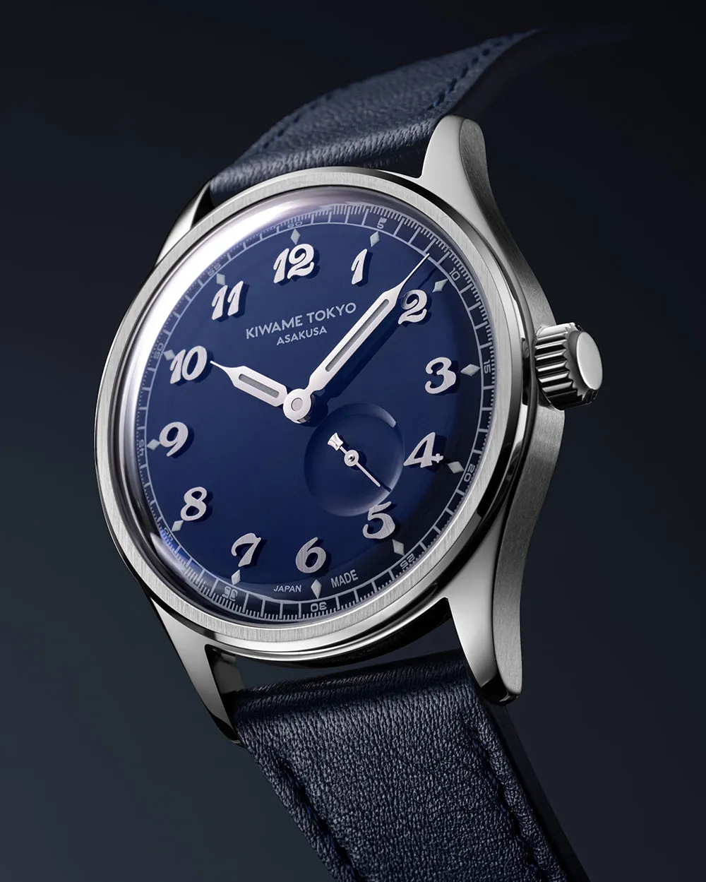 Kiwame Tokyo Kubo Tetsukon orologio blu secondi 38mm