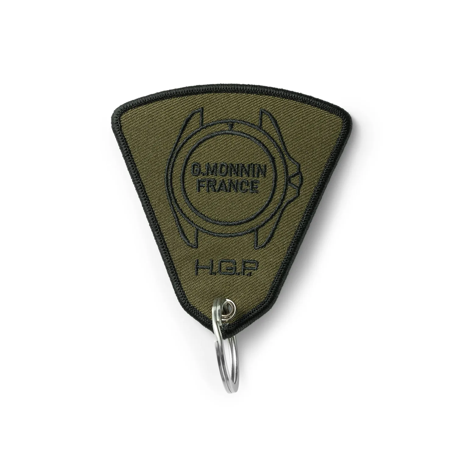 H.G.P. patch militare portachiavi acciaio ricamato