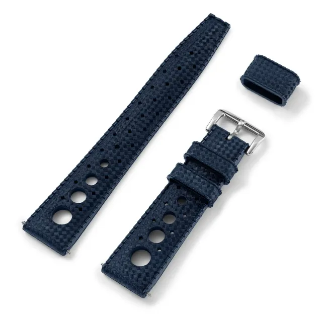 H.G.P. Rally Tropic cinturino gomma blu 20 mm acciaio