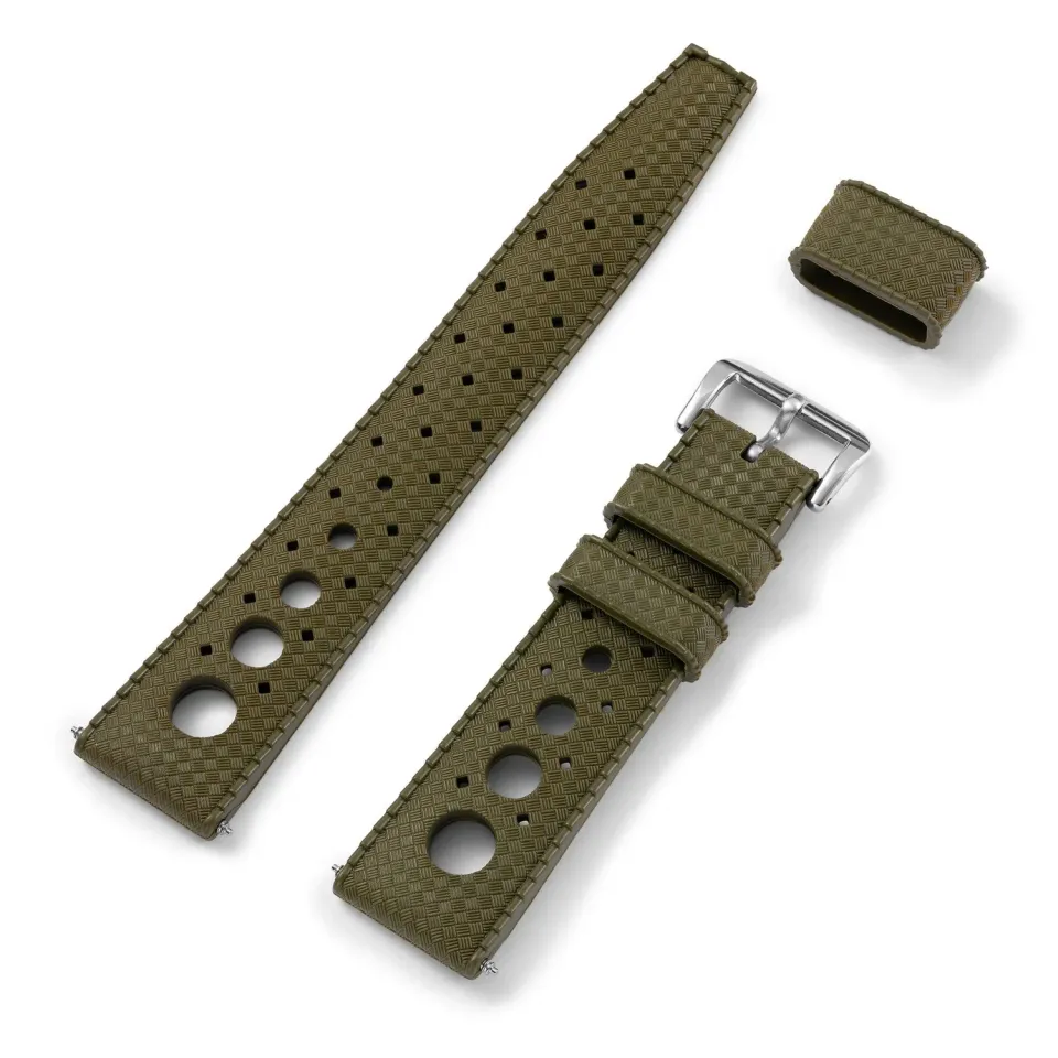 H.G.P. Rally Tropic cinturino gomma verde militare 20mm