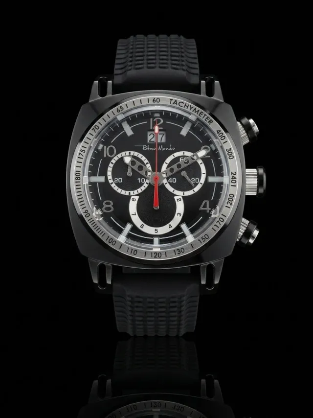 Ritmo Mundo Racer Retro Orologio Cronografo Nero 44mm