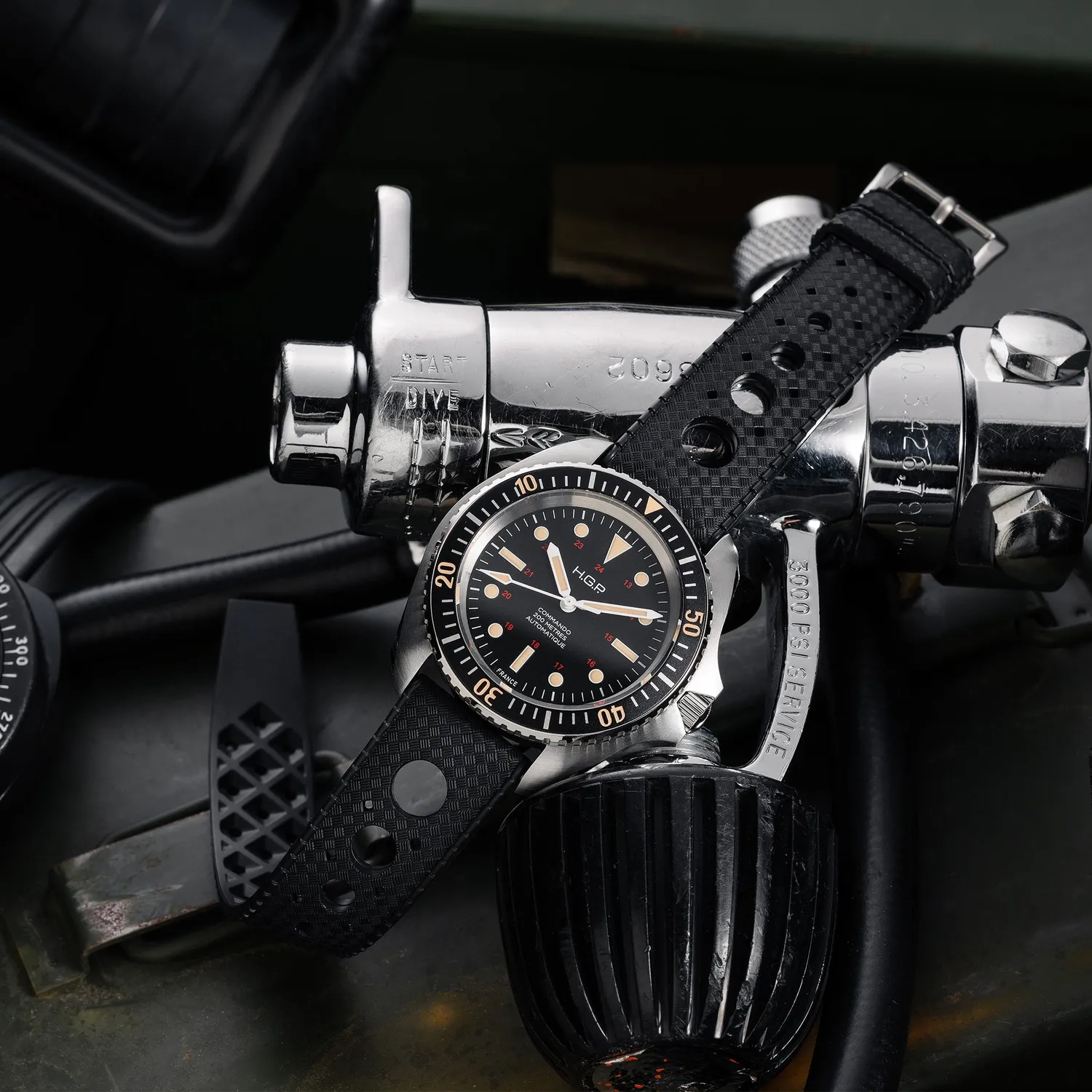 H.G.P. Diver 200M Automatic Commando Orologio Automatico Gomma