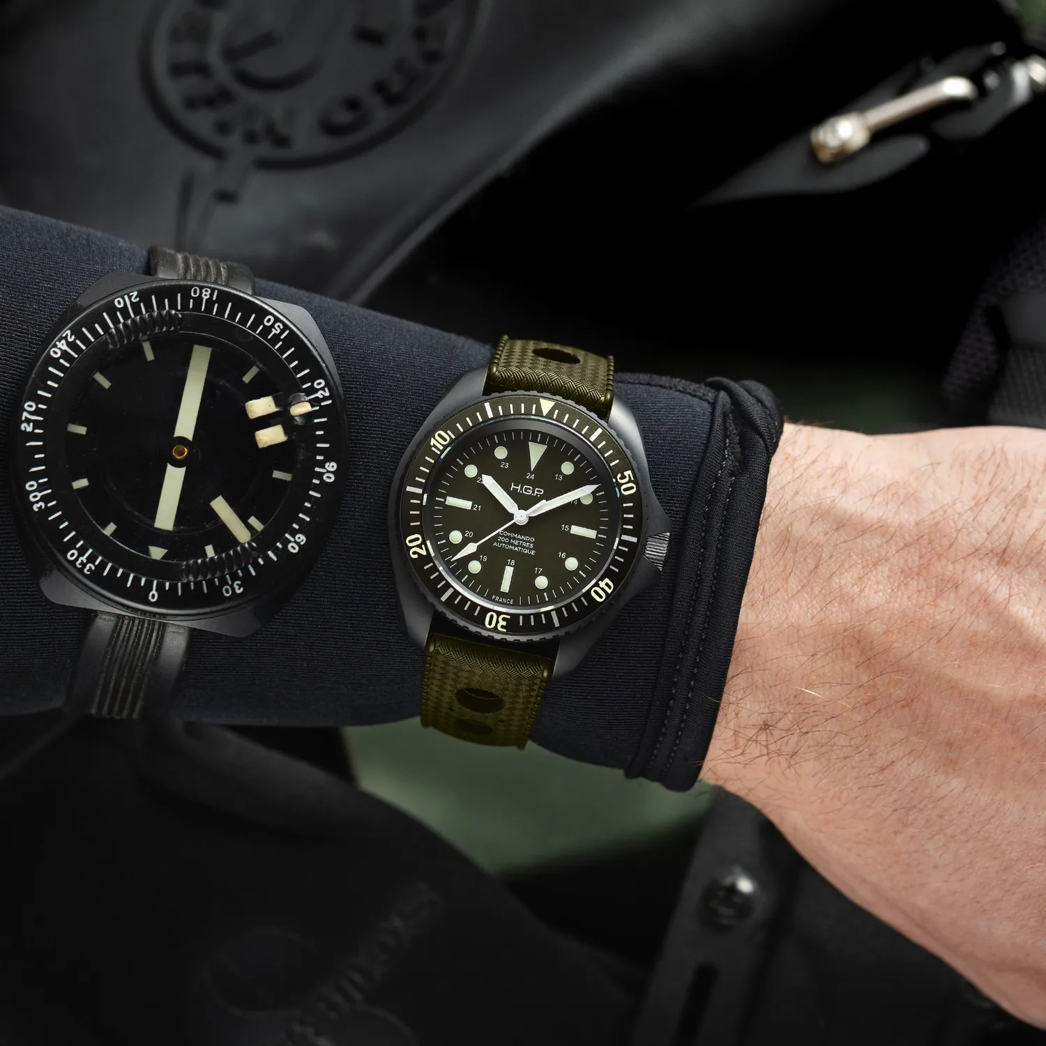 H.G.P. Diver Commando orologio automatico verde PVD