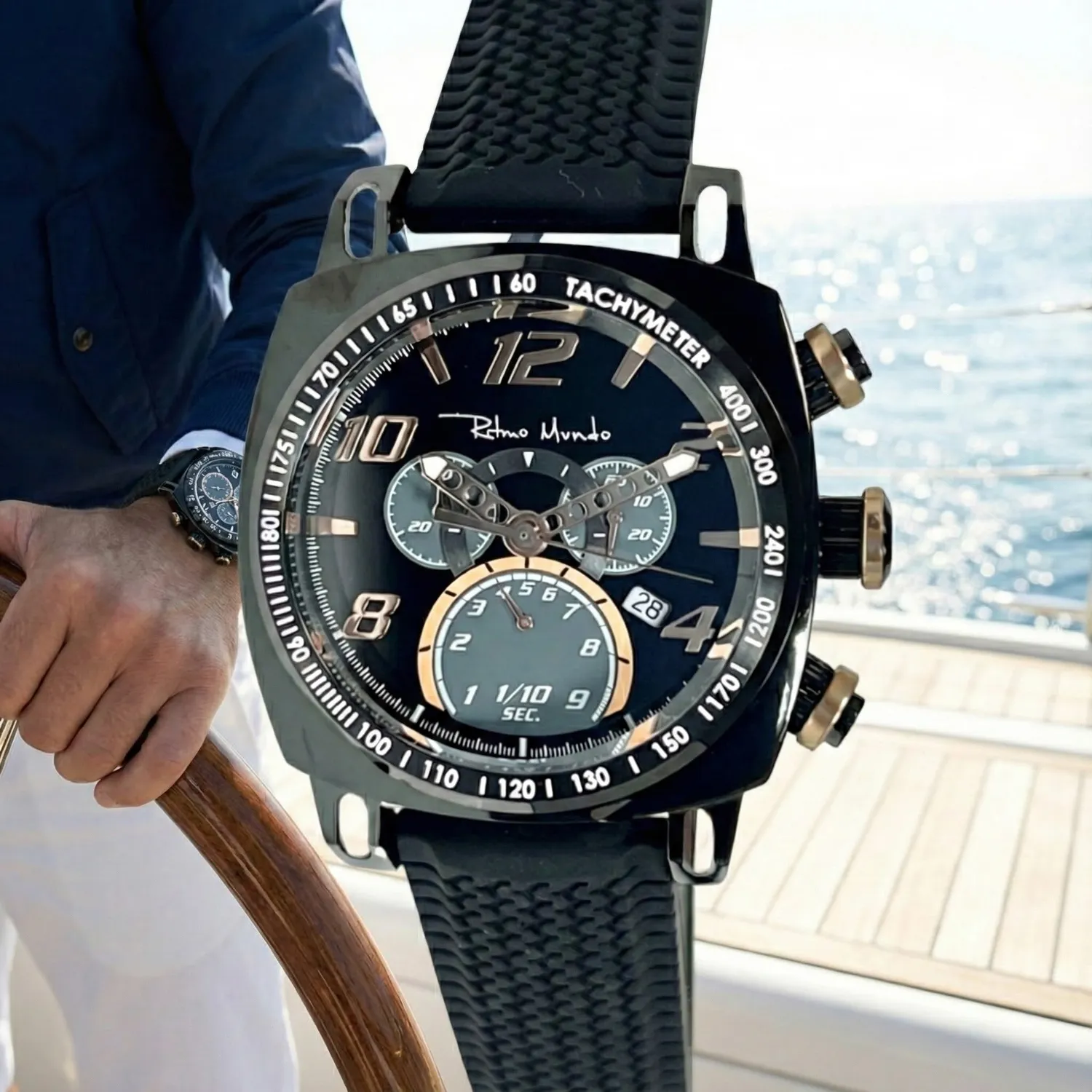 Ritmo Mundo Racer 20th Anniversary Bold Black Rose Gold orologio cronografo